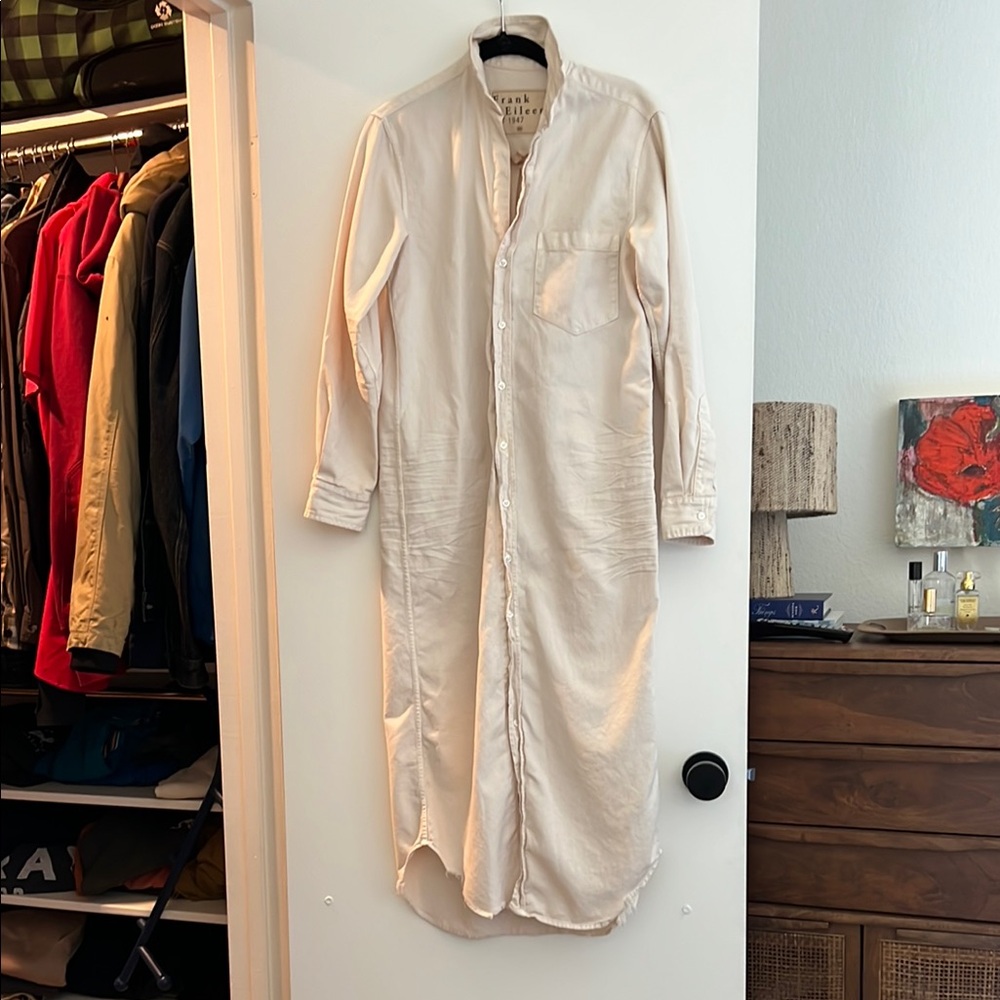 Frank & Eileen Cream Long Button-Up Dress